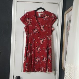 Red Floral Dress - Miley + Molly